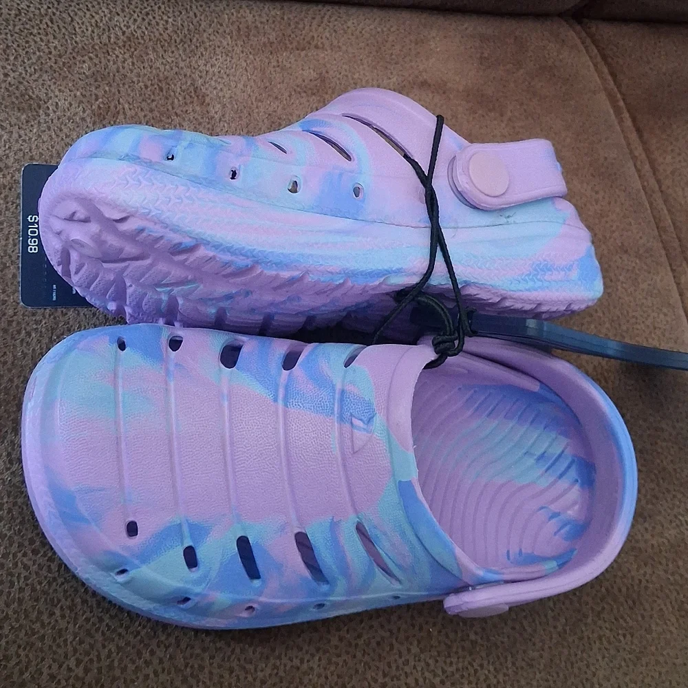 Rugged Shark Kids Tie-Dye Clog Sandals  Purple And Blue Size 8
